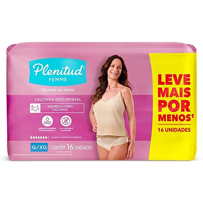 KIT 4 FRALDA GERIATRICA PLENITUD FEMININA G/XG 16 