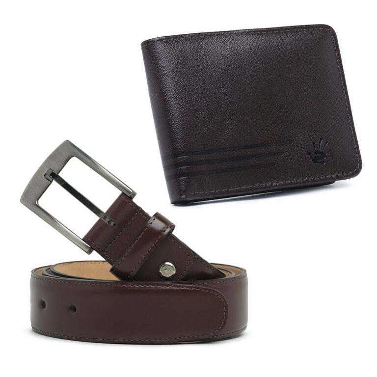 Kit Cinto + Carteira Masculino de Couro Legitimo e