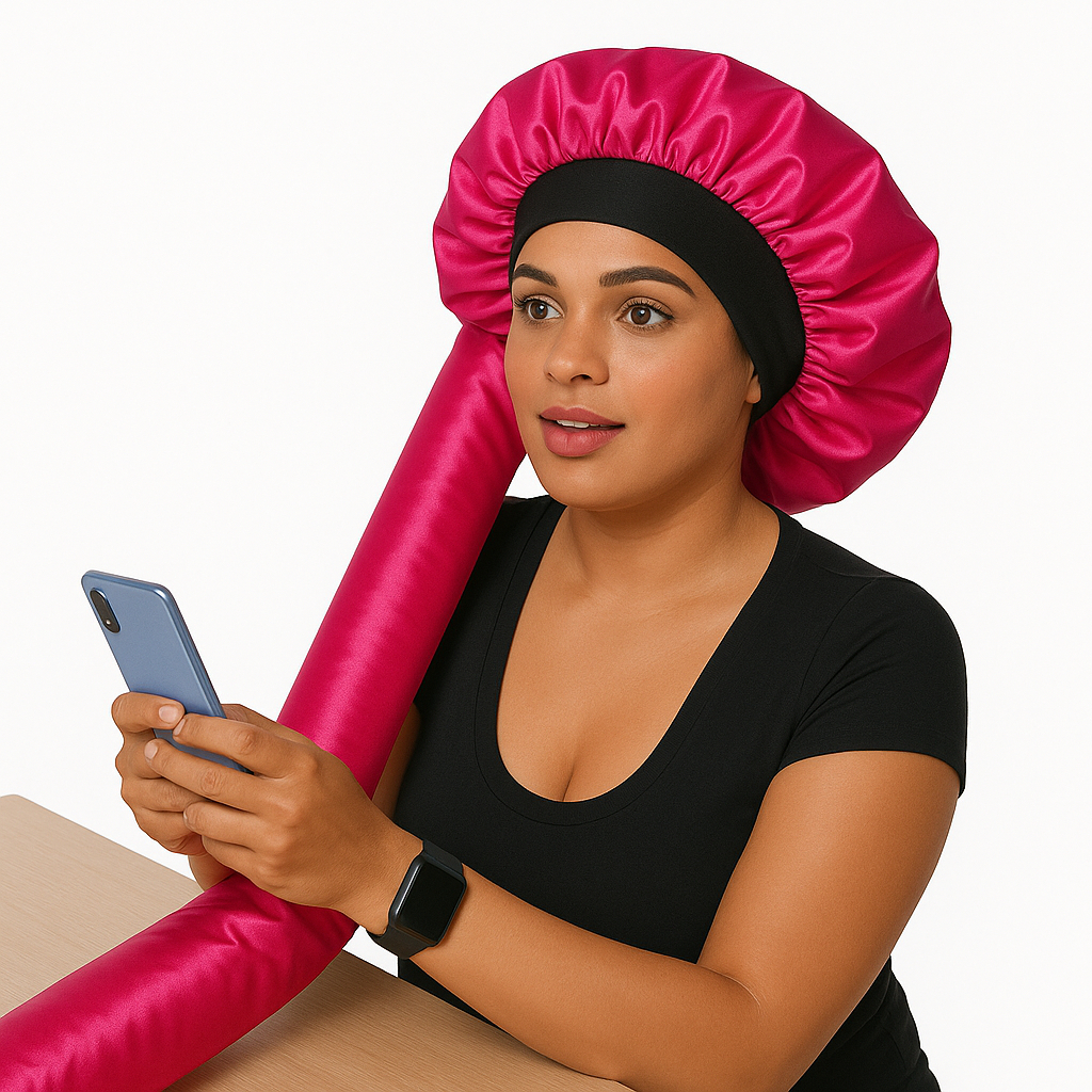 Touca Difusora/Toca Difusora de Cetim Secadora – seca cabelo – Touca de Cetim Seda com Faixa