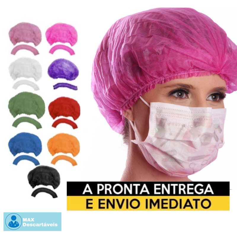 Touca Descartável Colorida TNT C/100 unidades