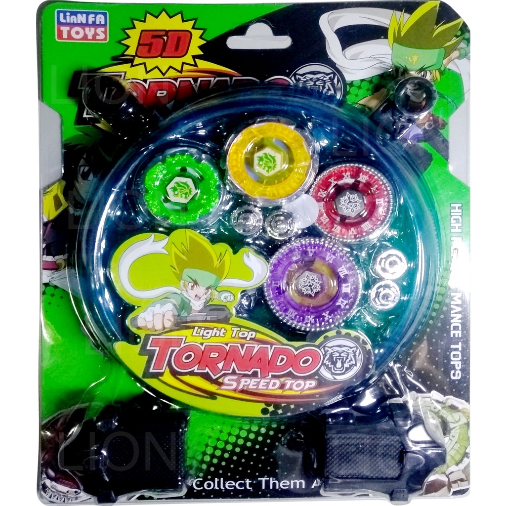 4 Beyblades De Metal Com Luz Led Com Lançadores Mais A Arena
