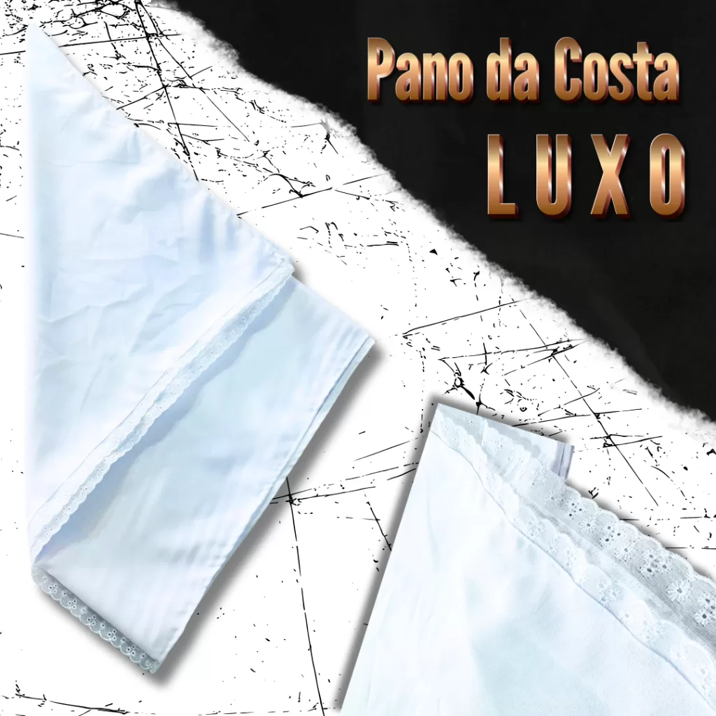 Pano da Costa Premium Umbanda candomblé – Branco Preto Vermelho 2,00 x 75 cm Envio Imediato