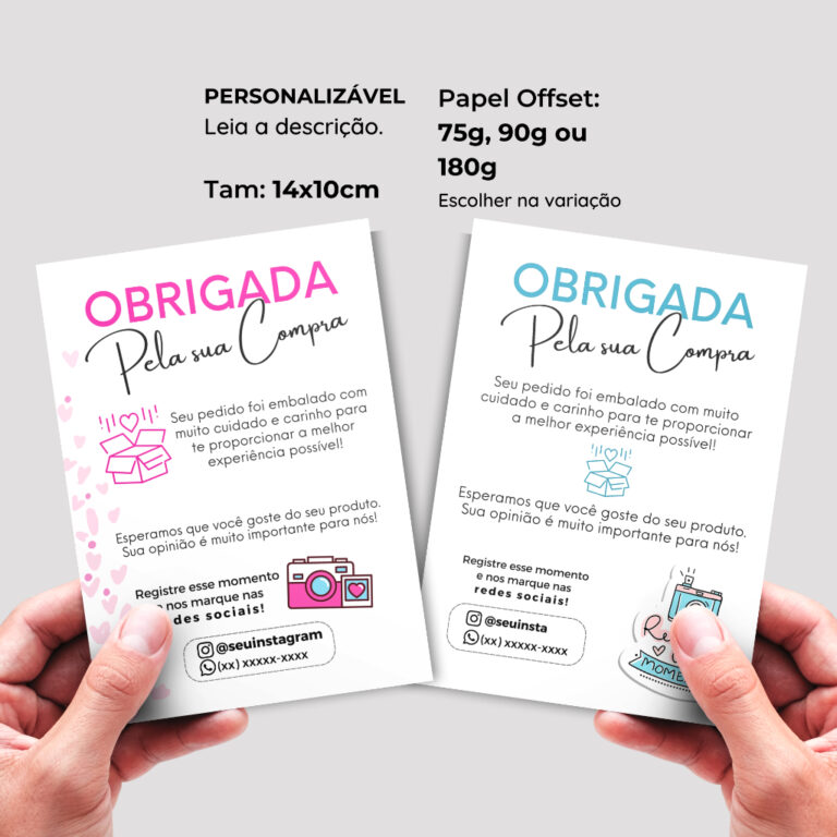 Cartão de Agradecimento ao Cliente Personalizado 