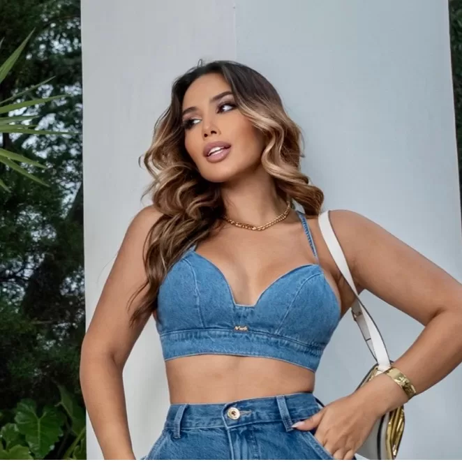 Top Cropped Jeans Feminino Trançado Premium Sem B