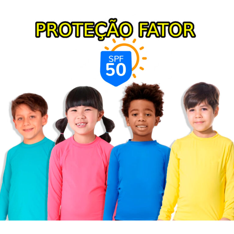 Camisa Proteção Uv50 Solar Infantil 2 ao 12 Cria