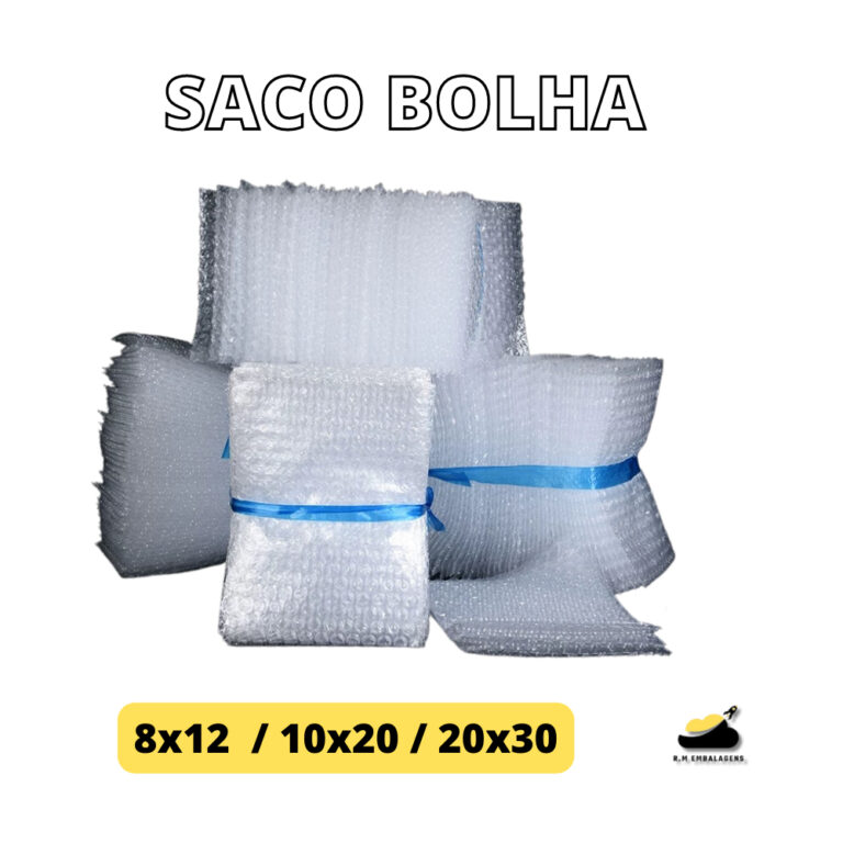 15 Saco Plástico bolha 8×12 / 10×20 / 2