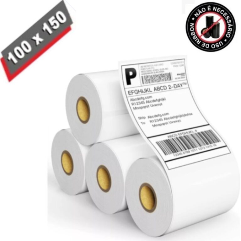5 Rolos Etiqueta 10×15 100×150 Térmica 