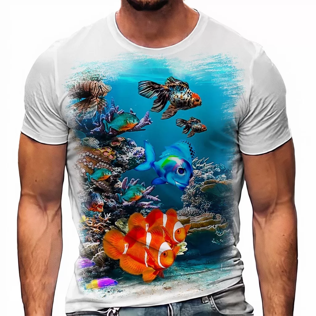 Camiseta Peixe Aquario Fundo Mar Corais Mergulho A