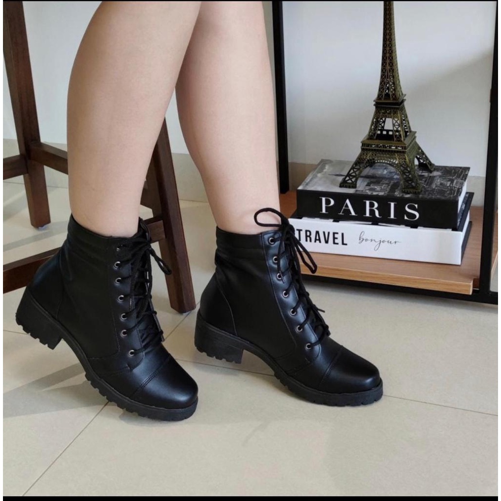 Bota Feminina Coturno Cano Médio