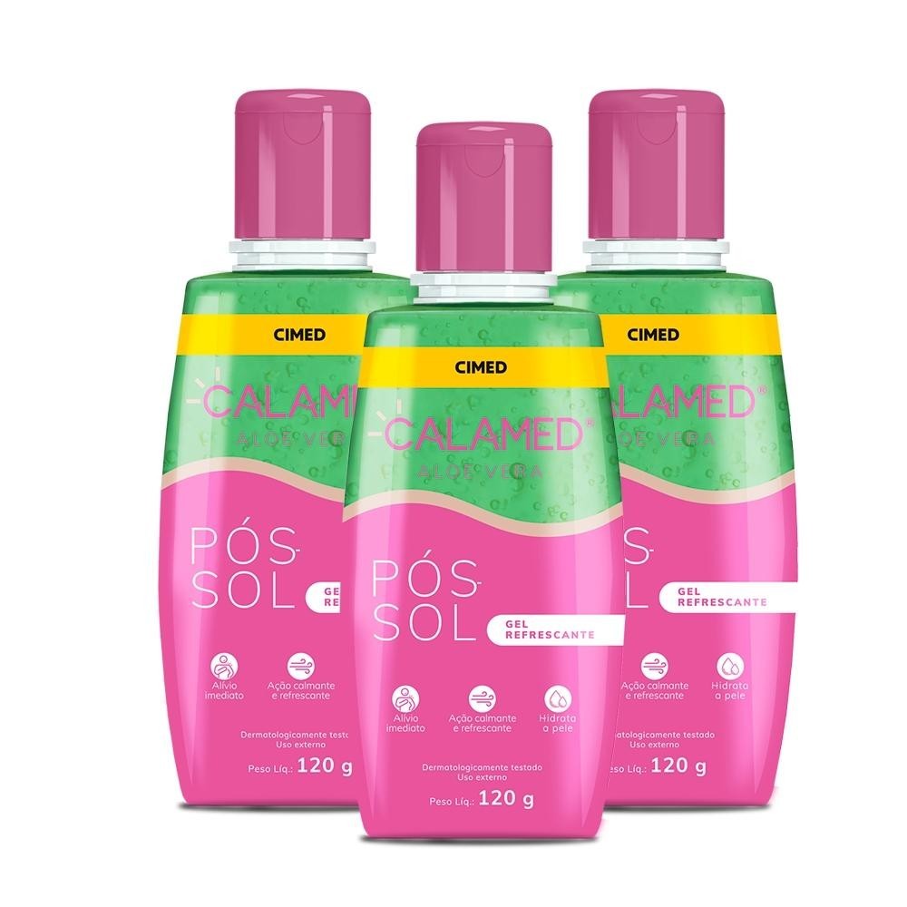 Calamed Gel Pós Sol Aloe Vera 120g – Kit c/ 3und