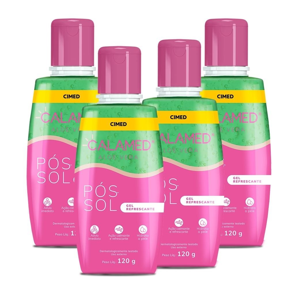 Calamed Gel Pós Sol Aloe Vera 120g – Kit c/ 4und