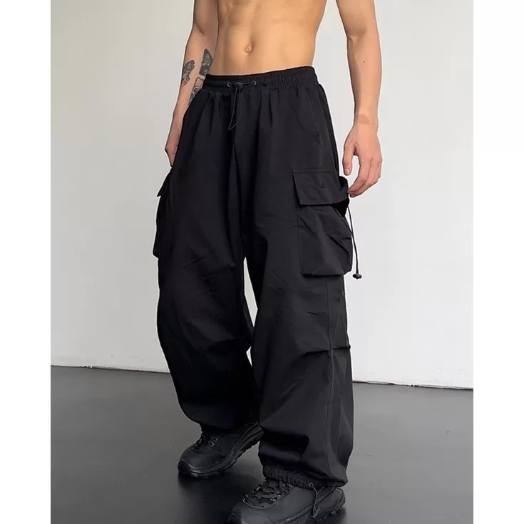 Calça Cargo larga Unisex Larga Skate,Casual estil