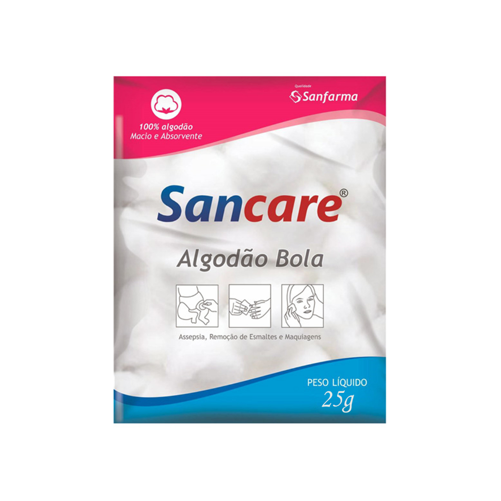 Algodão Hidrófilo Bolinha Bola 25 Gramas Caixa C/ 12 Pacotes