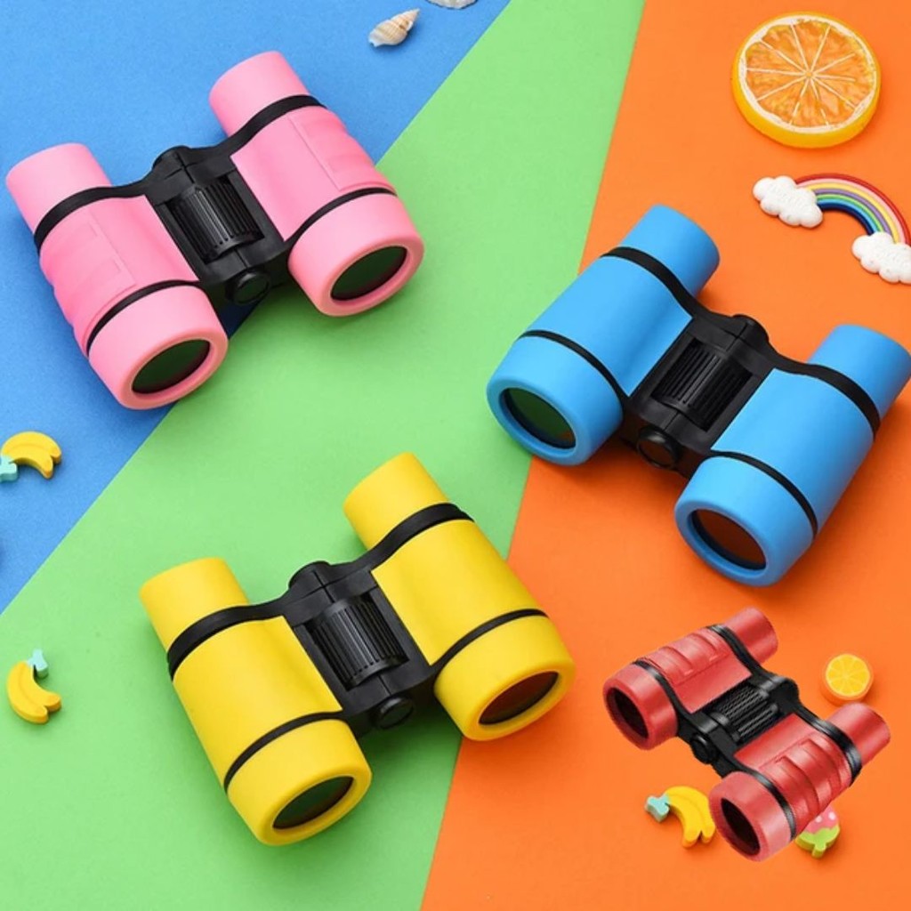 Binóculos de borracha exclusivos para crianças, diversão e aprendizagem, brinquedos inteligentes, pe