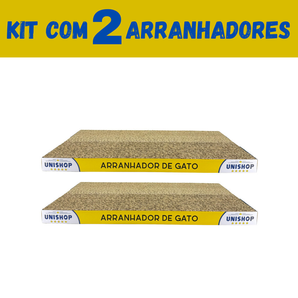 Kit 2 Arranhador Papelão Para Gato Brinquedo Anti Estresse Adestramento Unishop