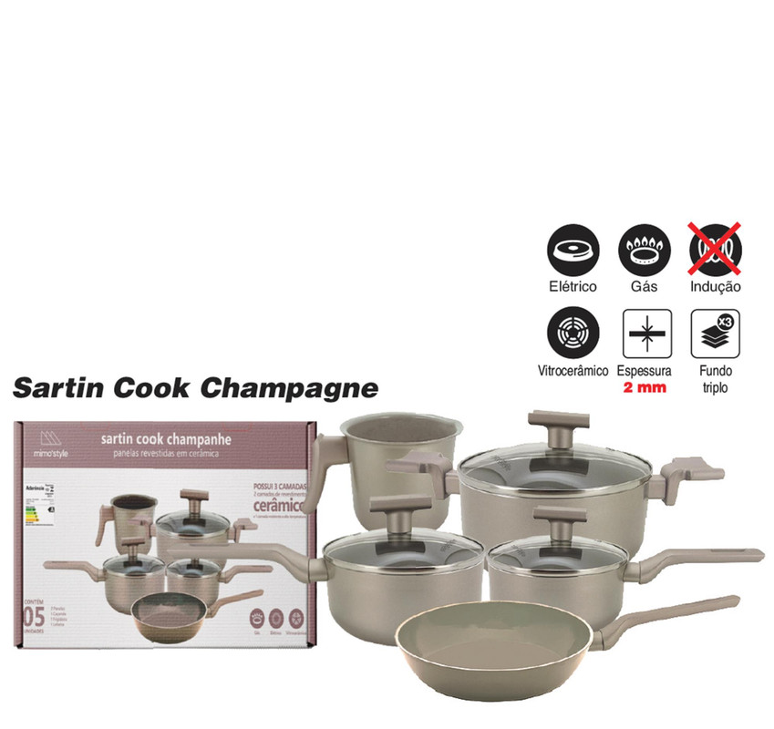 COOK SARTIN – JG PANELA C/ 5 PCS CHAMPAGNE S/ IND