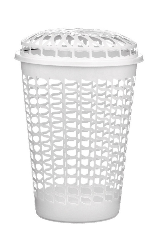 CESTO TELADO C/ TAMPA 30L BRANCO – 39 X 44 C