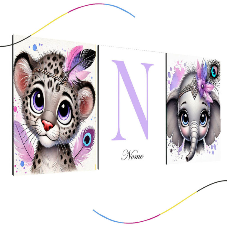 quadro decorativo infantil safari personalizado bi