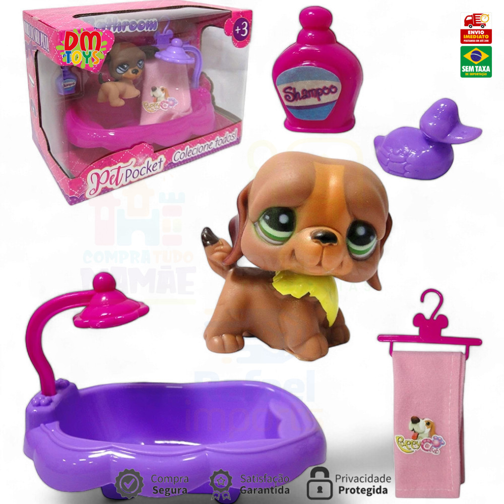 PET POCKET HORA DO BANHO BRINQUEDO CACHORRINHO