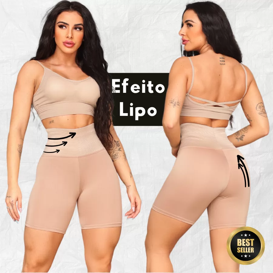 Short Cinta Modelador Bermuda Reduz Medidas Pós Cirúrgico Levanta Bumbum Efeito Lipo Compressão