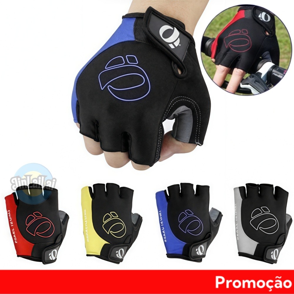 Par De Luvas Gel Ciclismo Dedo Curto Bike Academia Proteção