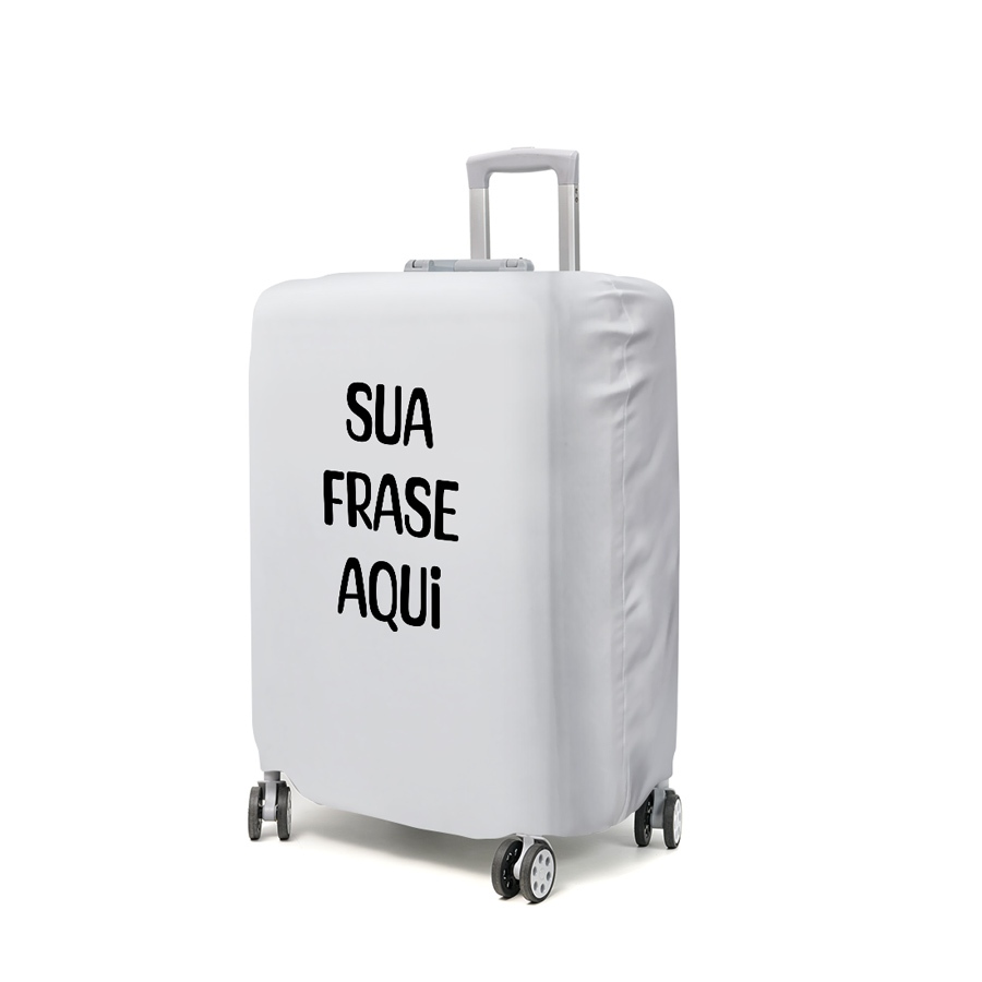 Capa de Mala Decorativa Tecido Sublimado 3D Personalizada Com Frase