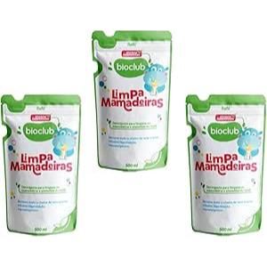 Kit com 3 Refis Limpa Mamadeiras Bioclub 500ml 