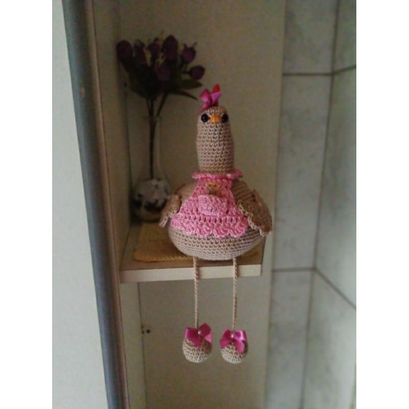galinha de crochê