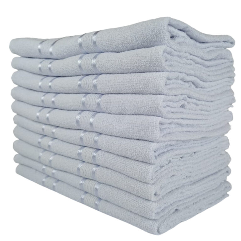 Kit com 10 Toalhas de Banho Paris Brancas 130x70cm