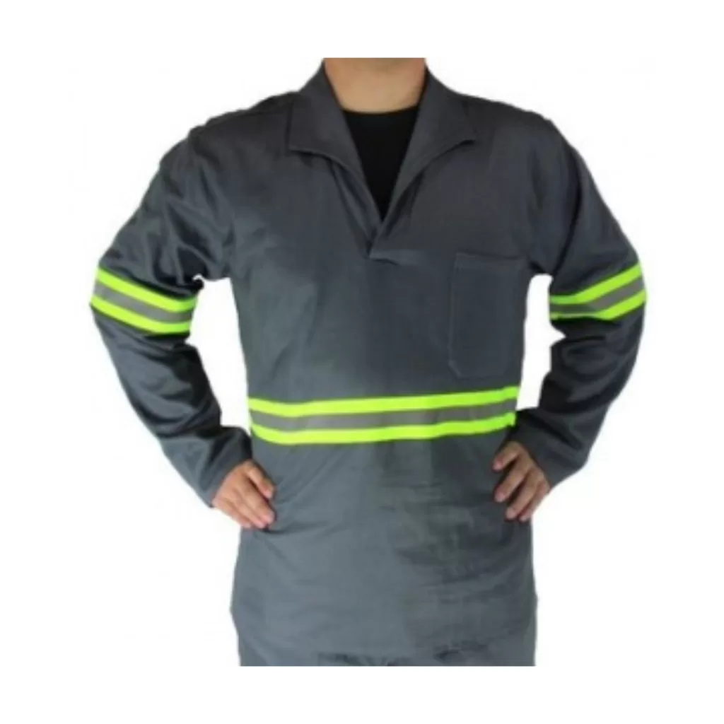 Jaleco Brim Manga Longa com Faixa Refletiva Estampado