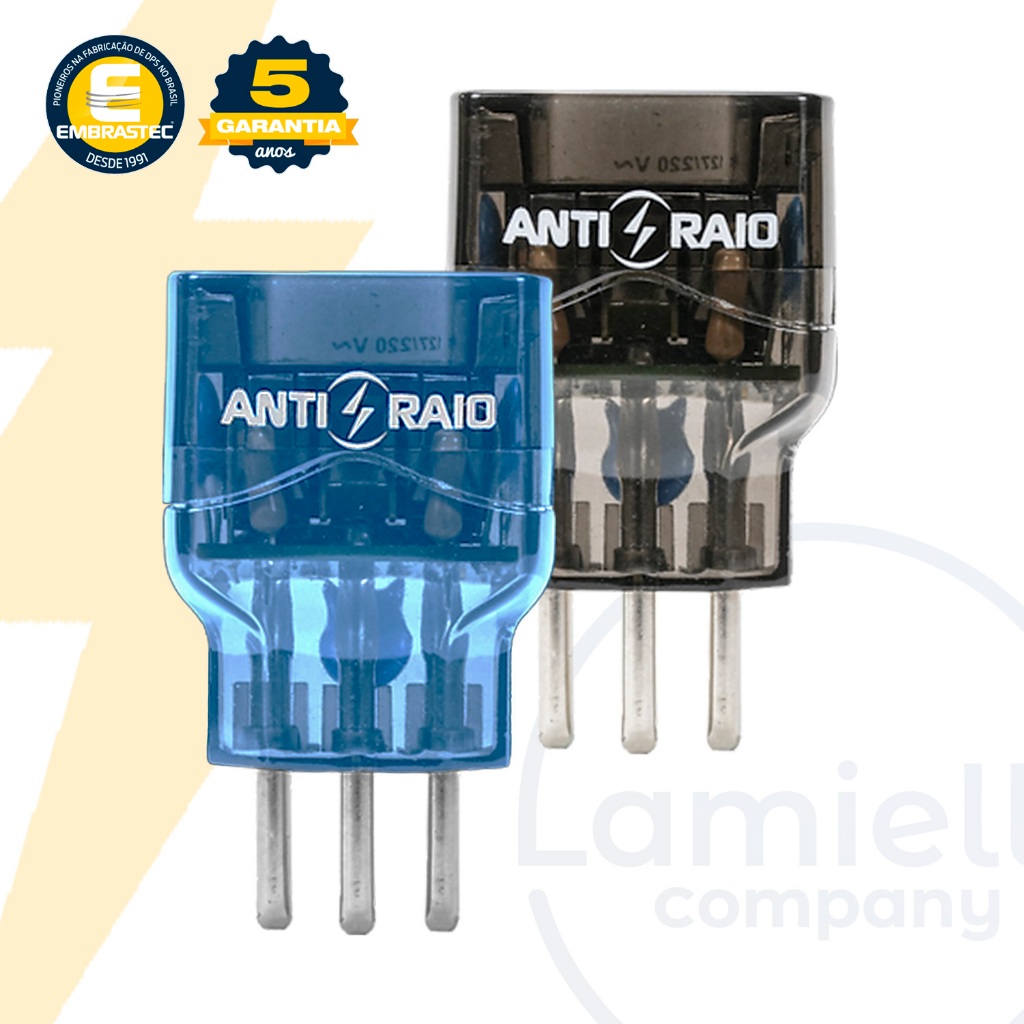 Tomada Protetora Contra Raios DPS Embrastec Pocket 3 Pinos Anti-Raio Bivolt 127/220V 10A