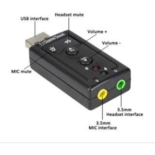 Placa De Som Usb 7.1 Canais Adaptador Audio Fone D