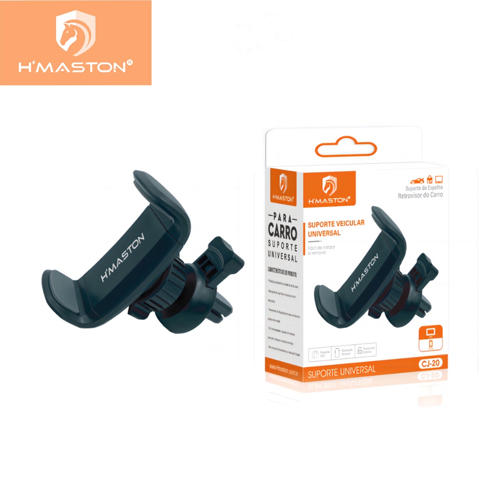 Hmaston CJ-20 Suporte Celular GPS Veicular Carro Universal Automóvel Saída Ar Grampo Ajustável 360°