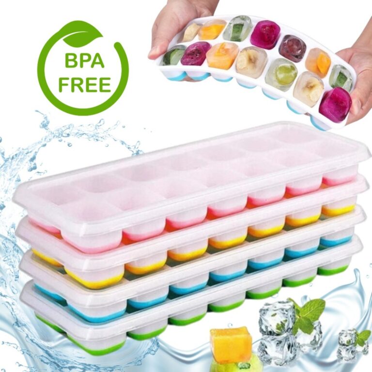 Kit 2 Formas de Gelo Silicone com Tampa