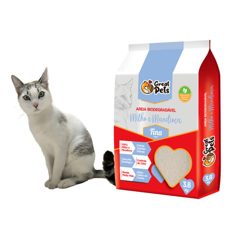 Areia Para Gato Biodegradavel Fina de Mandioca e M