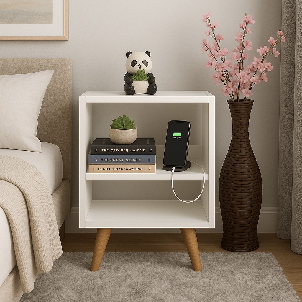 NICHO MESA DE CABECEIRA DECORAÇÃO COM PÉS RETRÔ 45,5×30