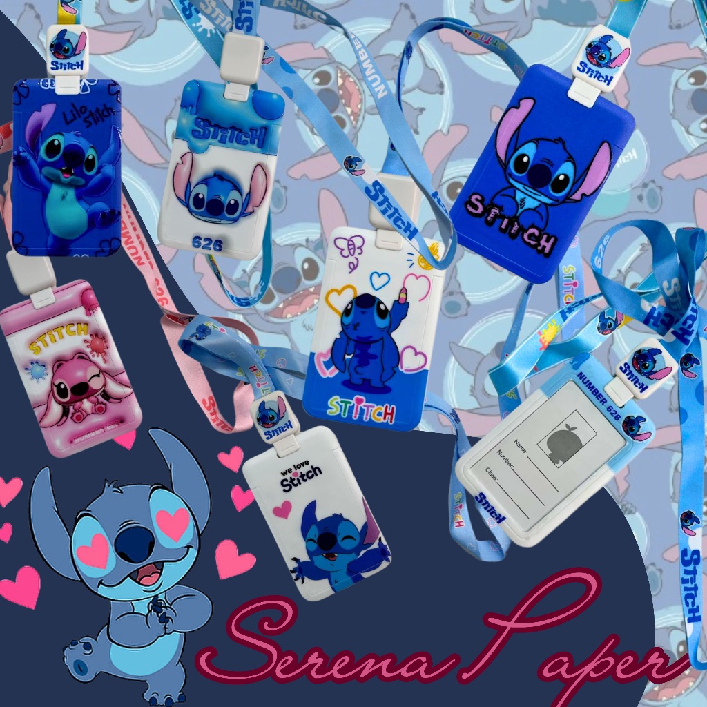 PORTA CRACHÁ COM EXTENSOR DO STITCH / KAWAII