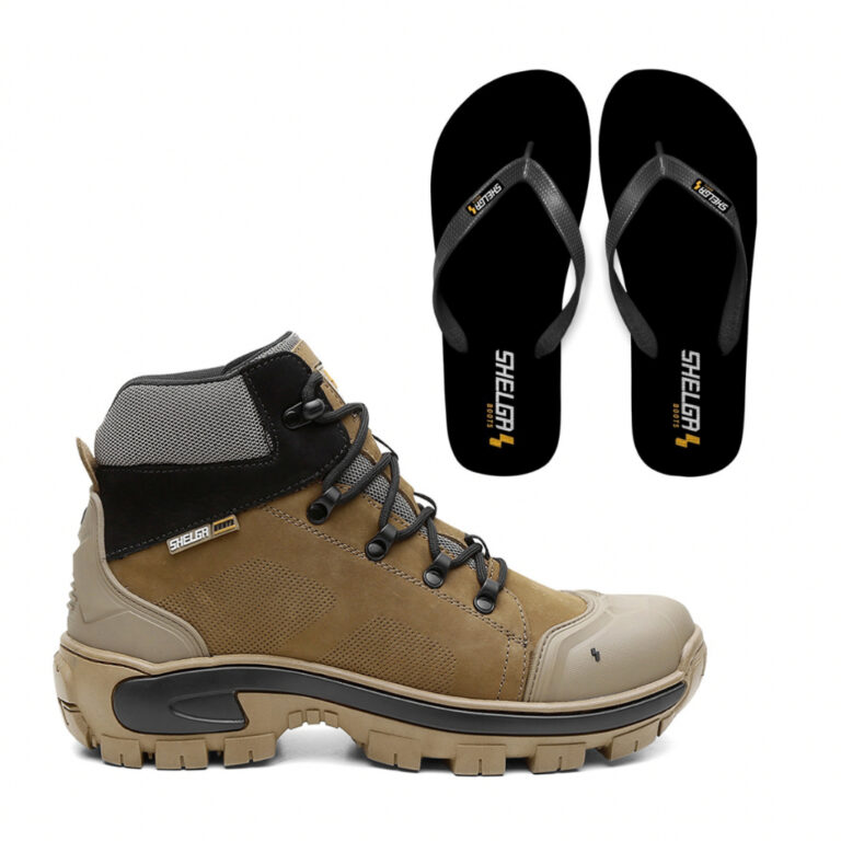 BOTA CANO MÉDIO COURO NOBRE + CHINELO BASIC SHELG