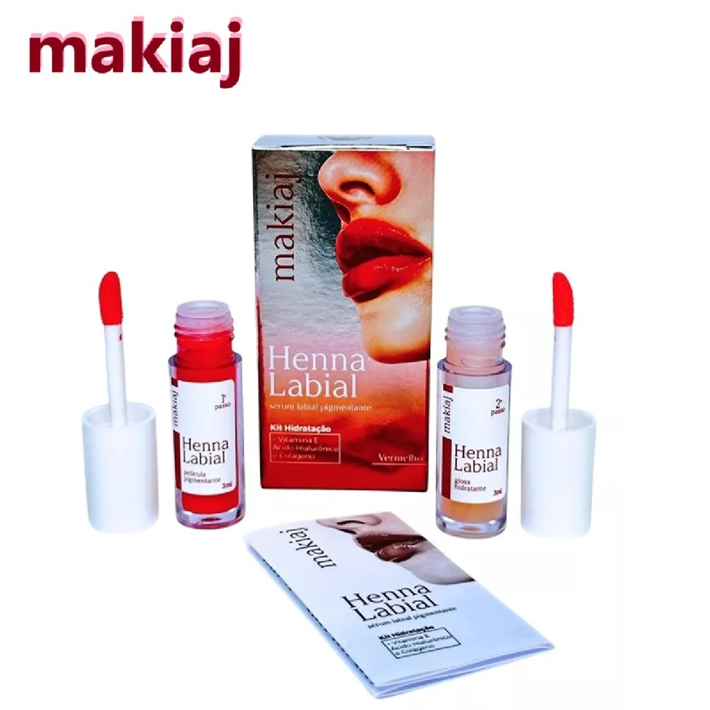 Henna labial pigmentante Vermelha E Rosa – Makiaj