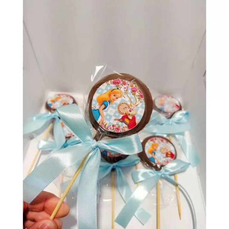 pirulito de chocolate para 25g com tema