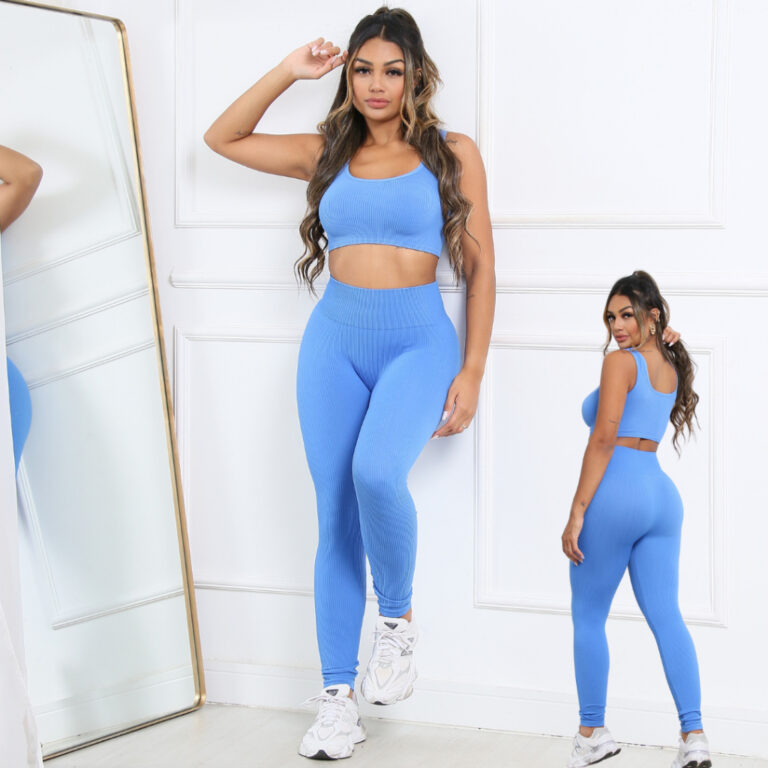 Conjunto Top e Calça Moda Fitness de Academia Sem