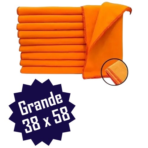 Flanela Laranja 40 x 60  Para Limpeza Geral 100% a