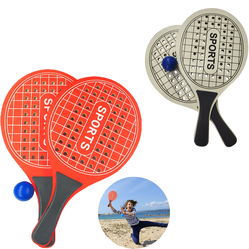 Kit Jogo Frescobol Beach Tennis Tênis De Praia 2 Raquetes Madeira + Bola