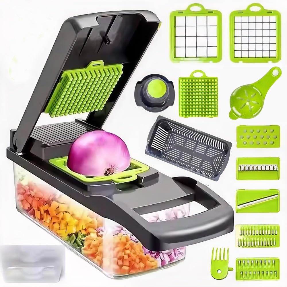 Fatiador Cortador Ralador 16 em 1 De Legumes, Multiuso Profissional Cozinha Slicer Aço InoxVerduras