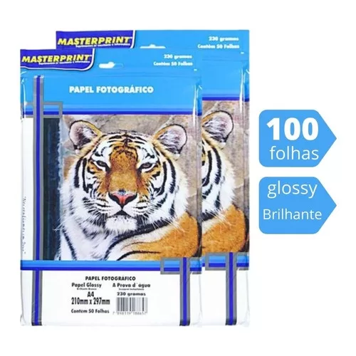 Papel Fotográfico A4 Glossy 230g  Premium Brilho 