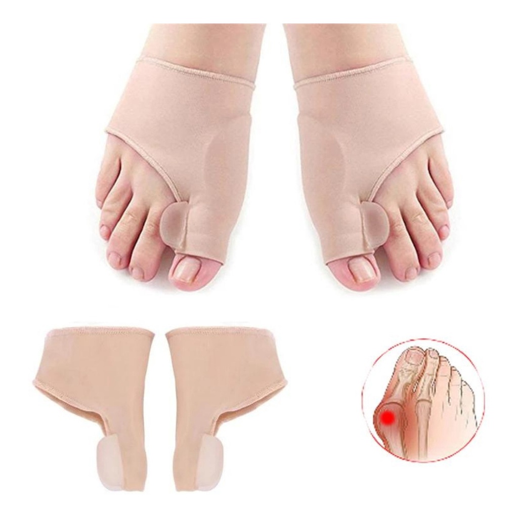 Par Meias Joanete Protetor Com Separador Dedos De Silicone Ortopedico