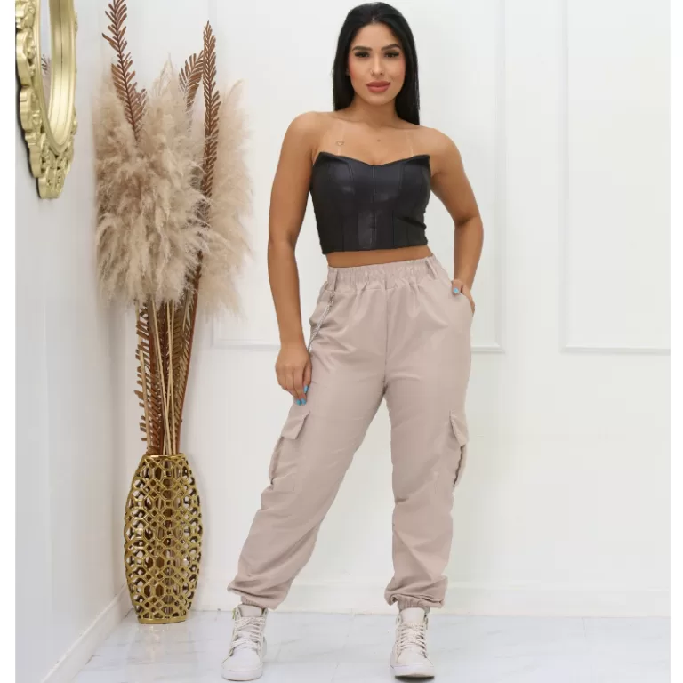 Calça Cargo Feminina Tactel Calça Jogger Cargo C