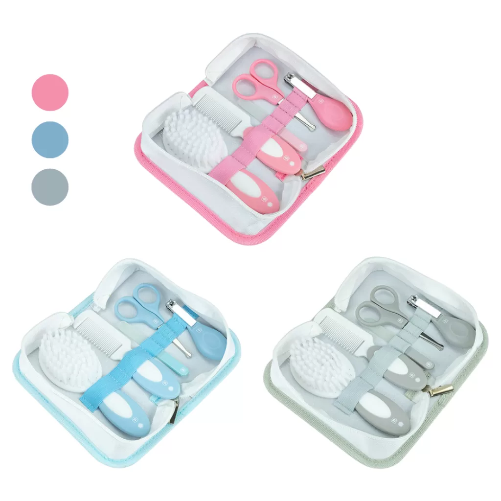 Kit Higiene do Bebê 5 Peças com Estojo Necessaire – Várias Cores Pimpolho