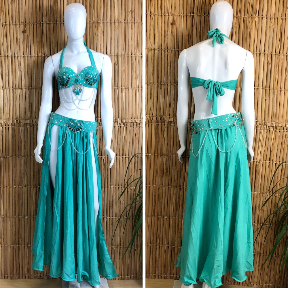 [Liquidação] Dança do Ventre Traje Bordado Completo Pronta Entrega – TPCL-651