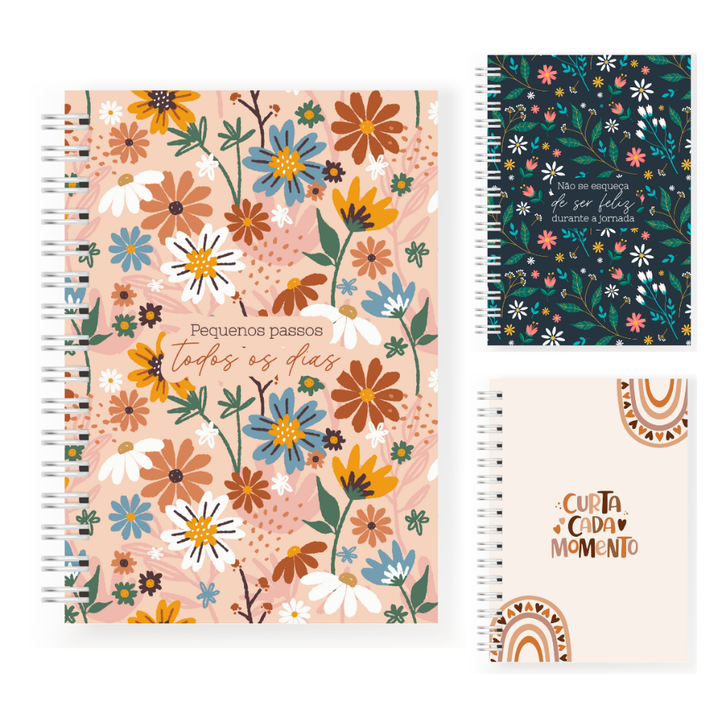 Caderno de Anotações Capa Dura A5 100 Folhas Pautado Sketchbook Desenho Escolar Universitário